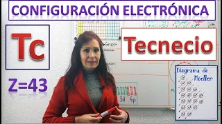 ⚛CONFIGURACIÓN ELECTRÓNICA DEL TECNECIO Z=43 ⚛DIAGRAMA ORBITALES TECNECIO ⚛DIBUJO ÁTOMO DE TECNECIO