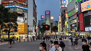 Shibuya, Tokyo Evening Walk 渋谷 - June 2020 - 4K 60 FPS Binaural Audio - Slow TV