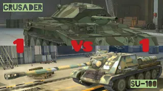 Crusader dares face SU-100 in a 1v1 (WoT Blitz Gameplay)