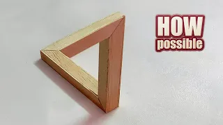 How to Make Tribar Illusion | DIY Penrose Triangle | Impossible Triangle