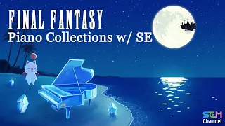 1.5 hour of Calm Music 🌙 FINAL FANTASY Piano Collections w/ SE (Night Beach)