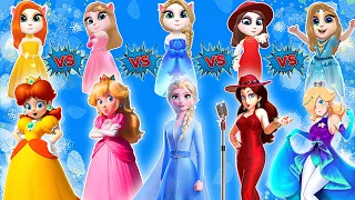 All Princess Daisy 🌼 Vs Peach 🍑 Vs Frozen Of Elsa ❄️ Vs Pauline 💖 Vs Rosalina 🌹 Vs Angela 😍/ Leve130