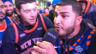 Celebrating with the WILDEST Knicks Fans Outside MSG