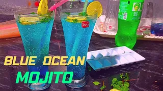 How to make Blue Ocean Mojito. || blue cocktail 🍸