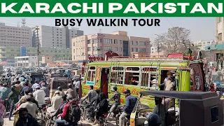 Karachi Pakistan Walking EXTREME BUSY Streets