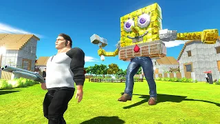 SPONGEBOB Destroys the Neighborhood - Animal Revolt Battle Simulator