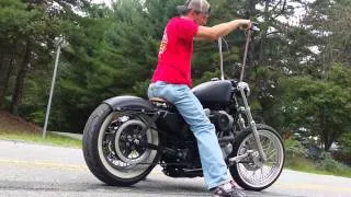 Rolling burnout harley sportster bobber