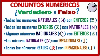 CONJUNTOS NUMÉRICOS Verdadero o falso | MUY FÁCIL 🤩 |