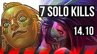 ILLAOI vs AKALI (TOP) | Quadra, 68% winrate, 7 solo kills, 52k DMG, 18/4/8 | BR Master | 14.10