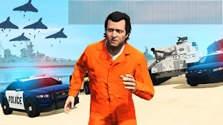 GTA 5 - 7,500 STAR WANTED LEVEL!! (Can We Escape?)