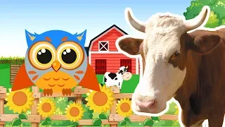 Животные на ферме с Крошкой Совенышем - Развивающее видео для малышей