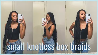 diy small knotless box braids on yourself | waist length box braids | beginner friendly!