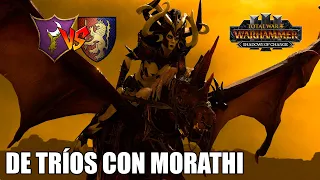 DE TRÍOS LE VAS A ENSEÑAR A MORATHI... ELFOS OSCUROS VS BRETONIA TOTAL WAR WARHAMMER 3 #675