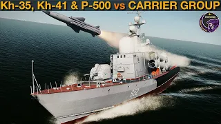 Can Russian Anti-Ship Missiles(P-500, Kh-35 & Kh-41) Beat A US Carrier Group? (Naval 9b) | DCS