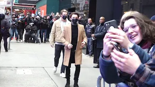 Tom Holland greets throngs of fans in NYC! #tomholland #spiderman #zendaya