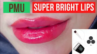 Lipstick effect with Needle 3RL & 1P / PMU Lips