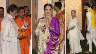 SPOTTED: Amitabh Bachchan, Jaya Bachchan & Rekha At Ambani Residence For Ganesh Chaturthi
