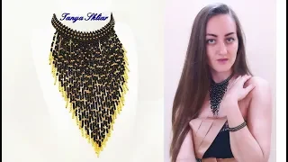 Шикарное Колье из Бисера Мастер Класс/ Beaded necklace master class/ Ожерелье из бисера!