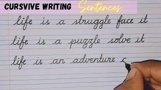 how to write in cursive handwriting || life quotes in cursive writing || handwriting practice