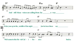 Hotel California - Sampl ( 🎷 Bb ) Melody & Solo