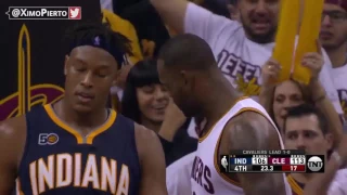 Lebron Blocks Myles Turner Cavs vs Pacers NBA Playoffs 4-17-17