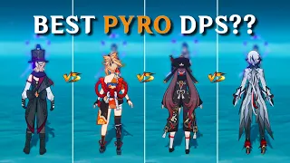 Arlechino vs Hu Tao vs Lyney vs Yoimiya !! Who is the Best Pyro DPS ?? [ Genshin Impact ]