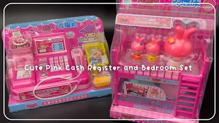 13 Minutes Satisfying with Unboxing Cute Pink Cash Register and Bedroom Sets (2 sets!) | ASMR