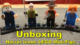 UNBOXING - Horror Icons LEGO Mini-Figs - Jason Voorhees, Freddy Kreuger, Chucky, Michael Myers