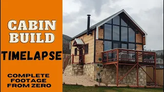 TIMELAPSE - Prefab Cabin Build in 18 days , Start To Finish