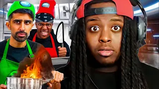 AMERICAN Youtuber Reacts To SIDEMEN AMONG US COOKING CHALLENGE ** HE'S NEVER HEARD OF THEM **