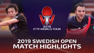 Koki Niwa vs Simon Gauzy | 2019 ITTF Swedish Open Highlights (R16)