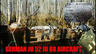 FOUND TWO GERMAN Ju 88 and Ju 52 AIRCRAFT IN A REMOTE RUSSIAN FOREST / WW2 METAL DETECTING