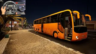 Realistic Night Bus Driving - Tourist Bus Simulator || Logitech G920 Gameplay