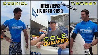 Wallex US OPEN of Surfing Huntington Beach 2023. Interviews Cole, Crosby and Zeke