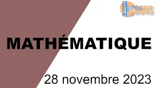 Communauté mathématique, 28 novembre 2023