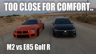 Stage 1 E85 MK8 Golf R vs Stock 2024 BMW M2 Race!