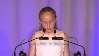 Molly speaks at the American Institute for Stuttering Gala