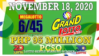 PCSO Lotto Result Today (Wednesday) Nov. 18, 2020