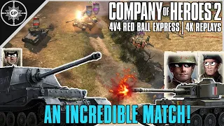 EPIC 4v4 Match | Red Ball Express | 4K CoH2 Casts #49