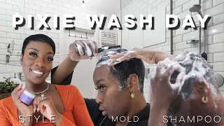 GRWM: Pixie Cut Wash Day!| MY FAVE NEW PRODUCT! MUST HAVE FOR RELAXED HAIR