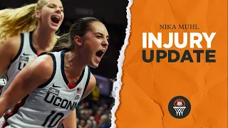 SCARY moment as Nika Muhl RE INJURES ankle and helped off court | #4 UConn Huskies