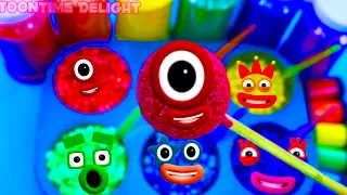 Numberblocks MAKE YOUR OWN RAINBOW CANDY LOLLIPOP Mathlinks Cubes INTRO SONG Satisfying ASMR #1