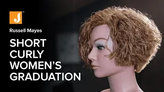 Short Curly Women's Graduation Haircut Tutorial - French Inspired Bob