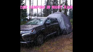 Car camping in the rain with my family and SUV tent