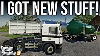 New Semi-Truck & Trailers Hauling Large Loads! | New Woodshire | Farming Simulator 19