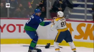 Tanner Jeannot And Luke Schenn Drop The Gloves