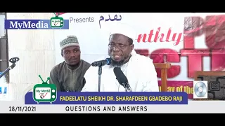 Questions & Answers on Marital Discussion||Sheikh Dr. Sharafudeen Gbadebo Raji