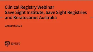 Clinical Registry Info Webinar for Optometrists | Keratoconus | Dry Eye | Save Sight Registries