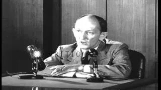 Major Kehoe queried on origin of his book 'Flying Saucers Are Real'. HD Stock Footage