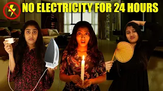 LIVING WITHOUT ELECTRICITY FOR 24 HOURS CHALLENGE | മൊത്തം ഇരുട്ടാണ് 😂| PULLOTHI